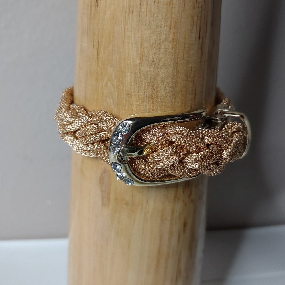 Pretty Gold Tone Belt Bracelet